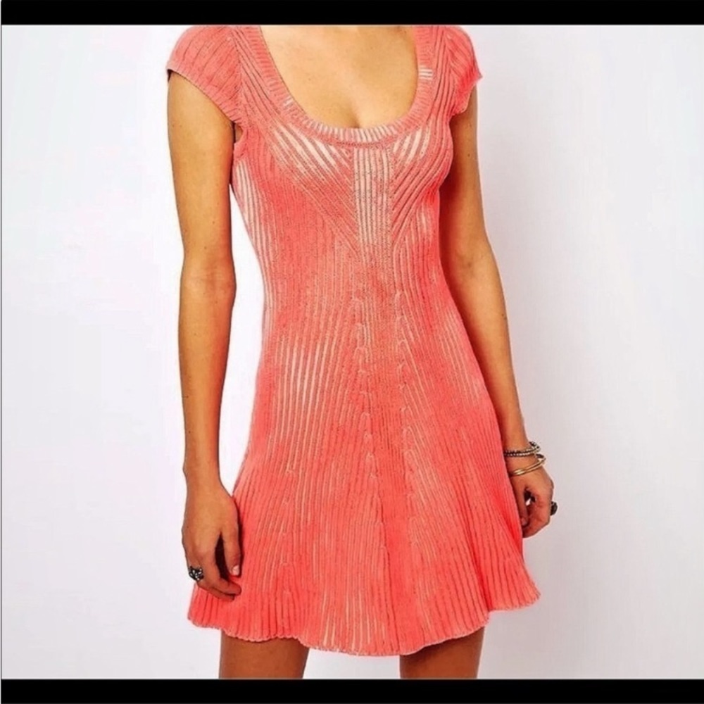 Free People Hot Off The Press Stretch Ribbed
Sweater Dress Pink XS Pink NWOT - Picture 2 of 16